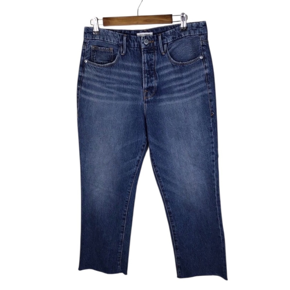 Good American Good Boy Frayed Hem Boyfriend Jeans Size 29P.